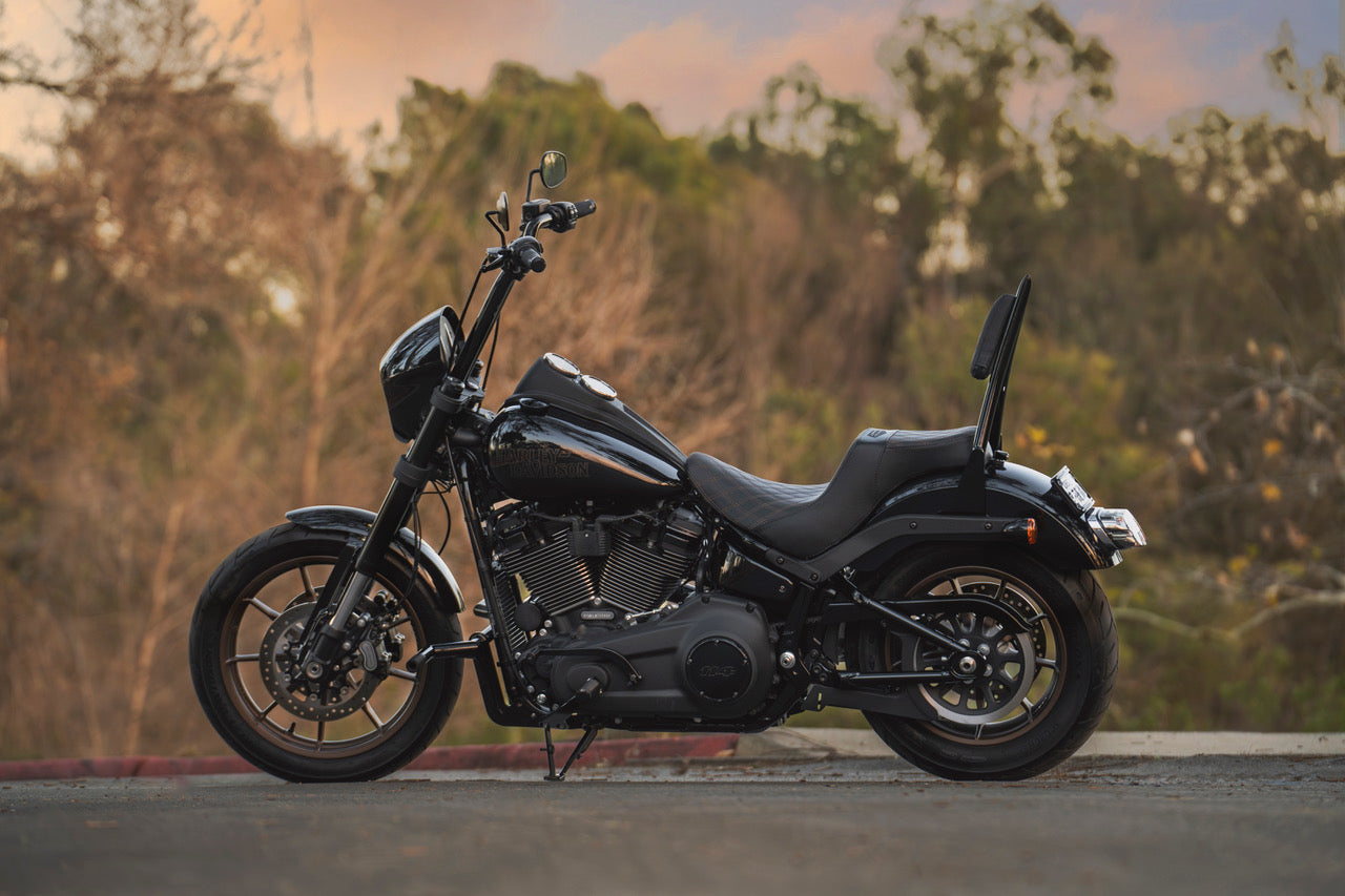 BIG DADDY 1 1/2" PULLBACK RISER & LOW BEND MOTO BAR Combination All In One Kit for 2020-2021 Low Rider S (Gloss Black)