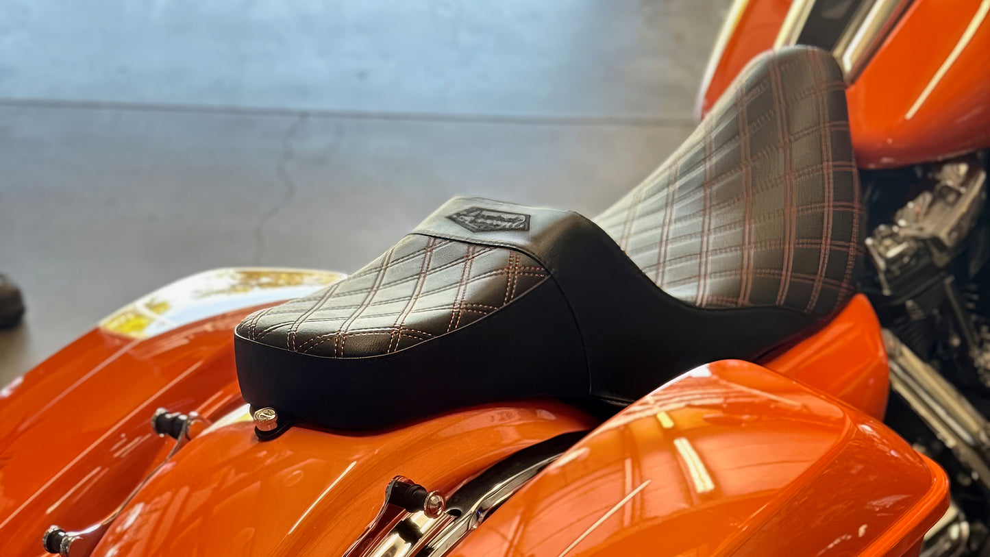 Stealth-Grip™ Premium 2-Up Double Diamond Saddles for 2006-2017 Dyna