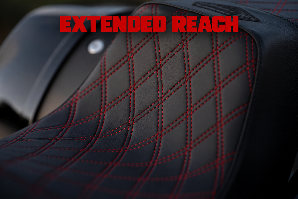 Extended Reach Stealth-Grip™ Premium 2-Up Double Diamond Saddles for the 2020-2026 Low Rider S & ST