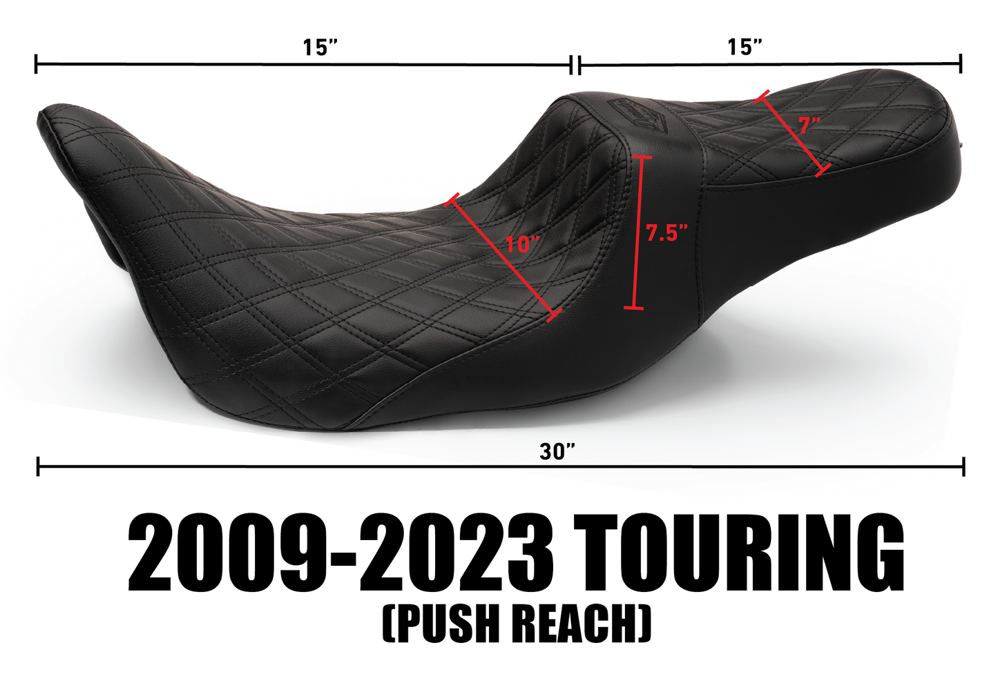 Push Reach 2-Up Double Diamond Stealth-Grip™ Premium Saddles for 2017-2025 Road King Special