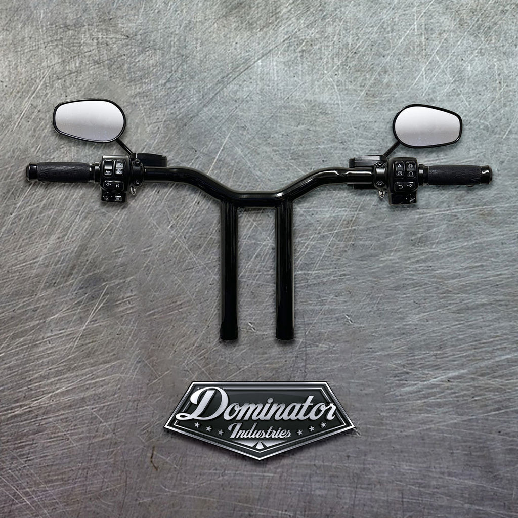 Pre-Wired 1.5 Diameter in Gloss Black | Big Daddy MX T Bars for Road Glide 2015-2023 | Dominator Industries