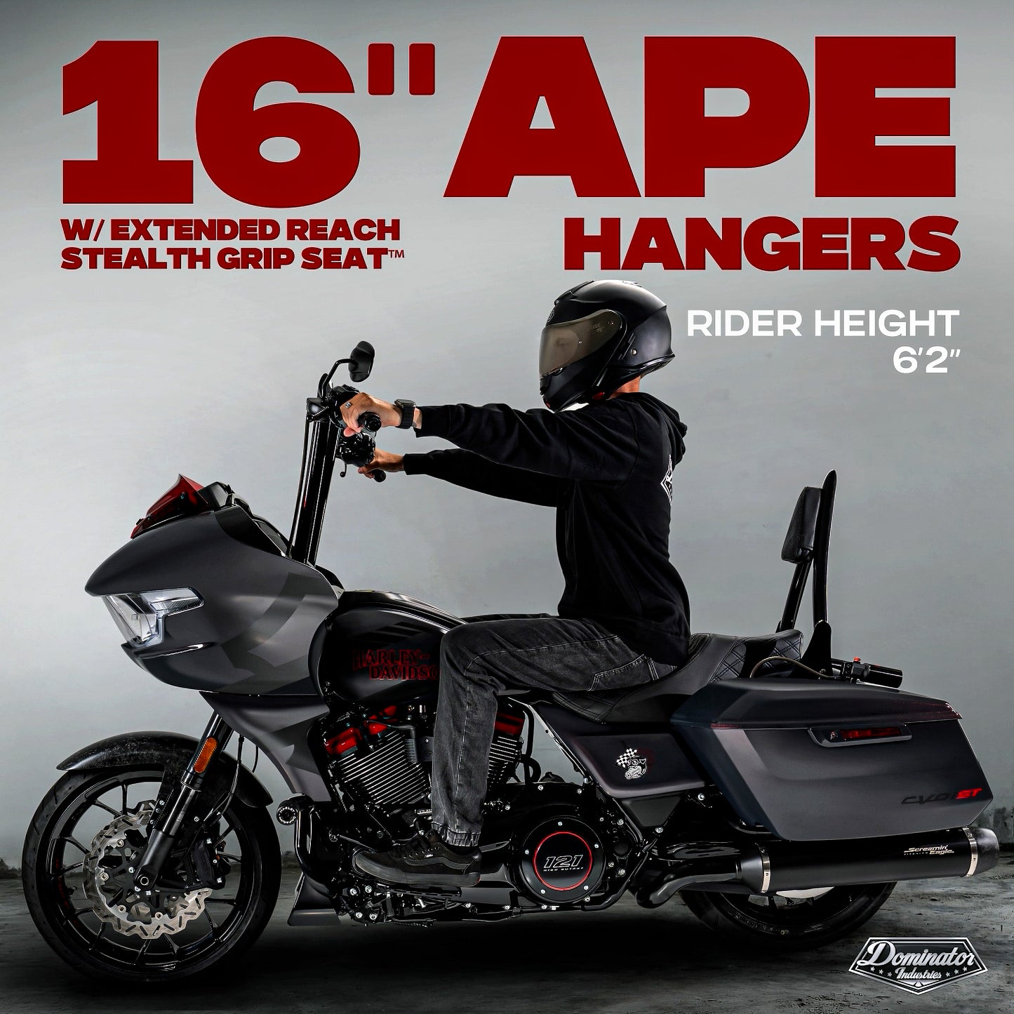 2024-2026 Road Glide Only BIG DADDY 1 ½" MEATHOOK APES (Gloss Black)