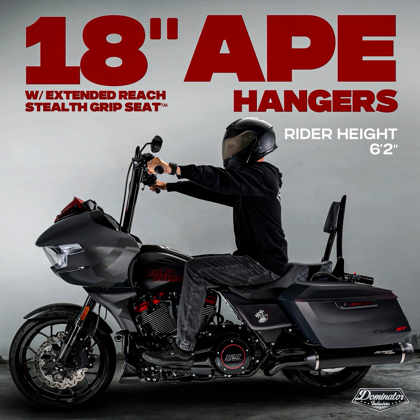 2024-2026 Road Glide Only BIG DADDY 1 ½" MEATHOOK APES (Gloss Black)