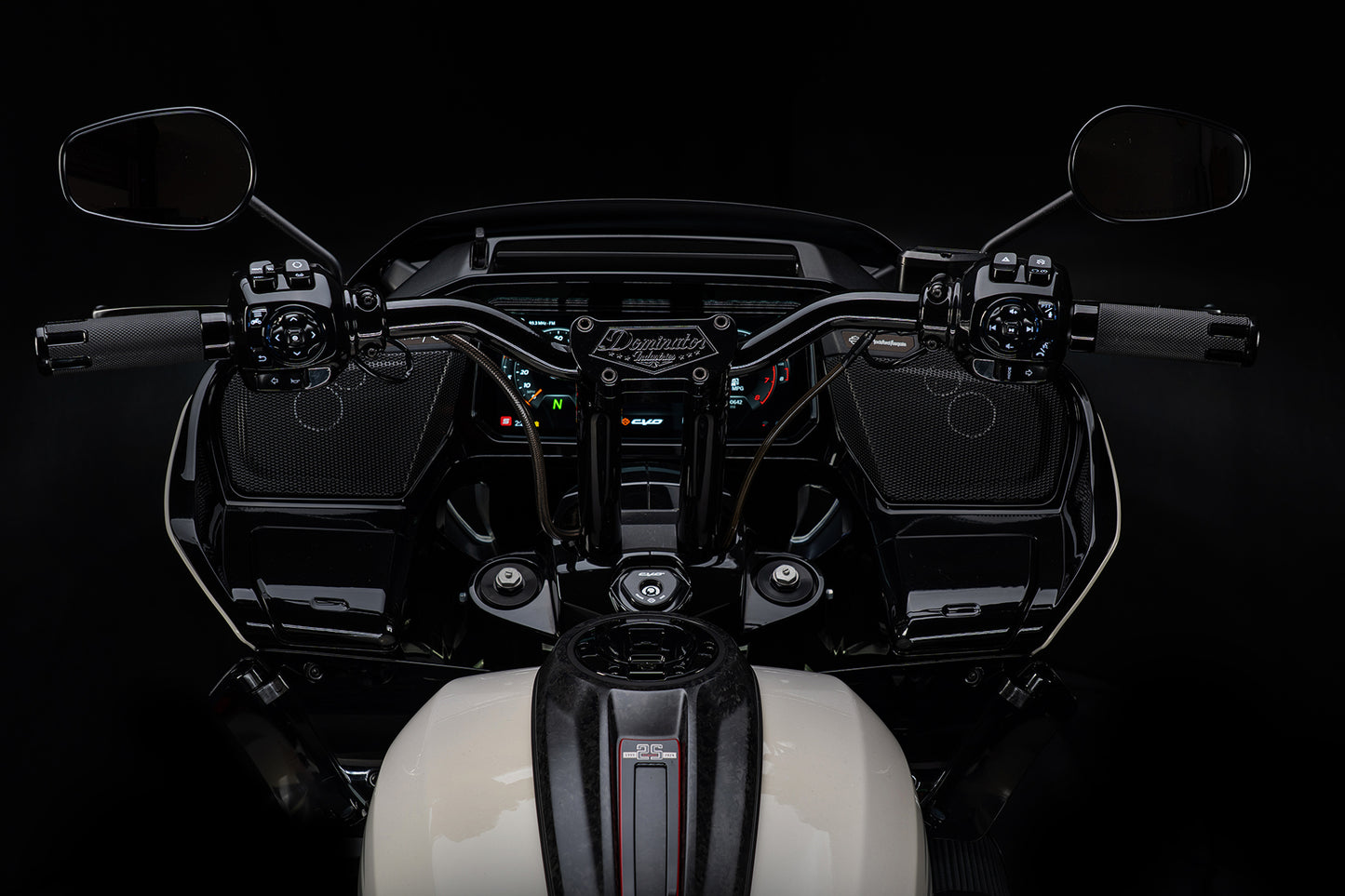 Big Daddy 1 1/2 Pullback Riser & Mid Bend Moto Bar Combination for 2023 CVO & 2024-2026 Road Glide Models (Gloss Black)