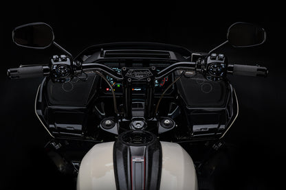 Big Daddy 1 1/2 Pullback Riser & Mid Bend Moto Bar Combination for 2023 CVO & 2024-2026 Road Glide Models (Gloss Black)