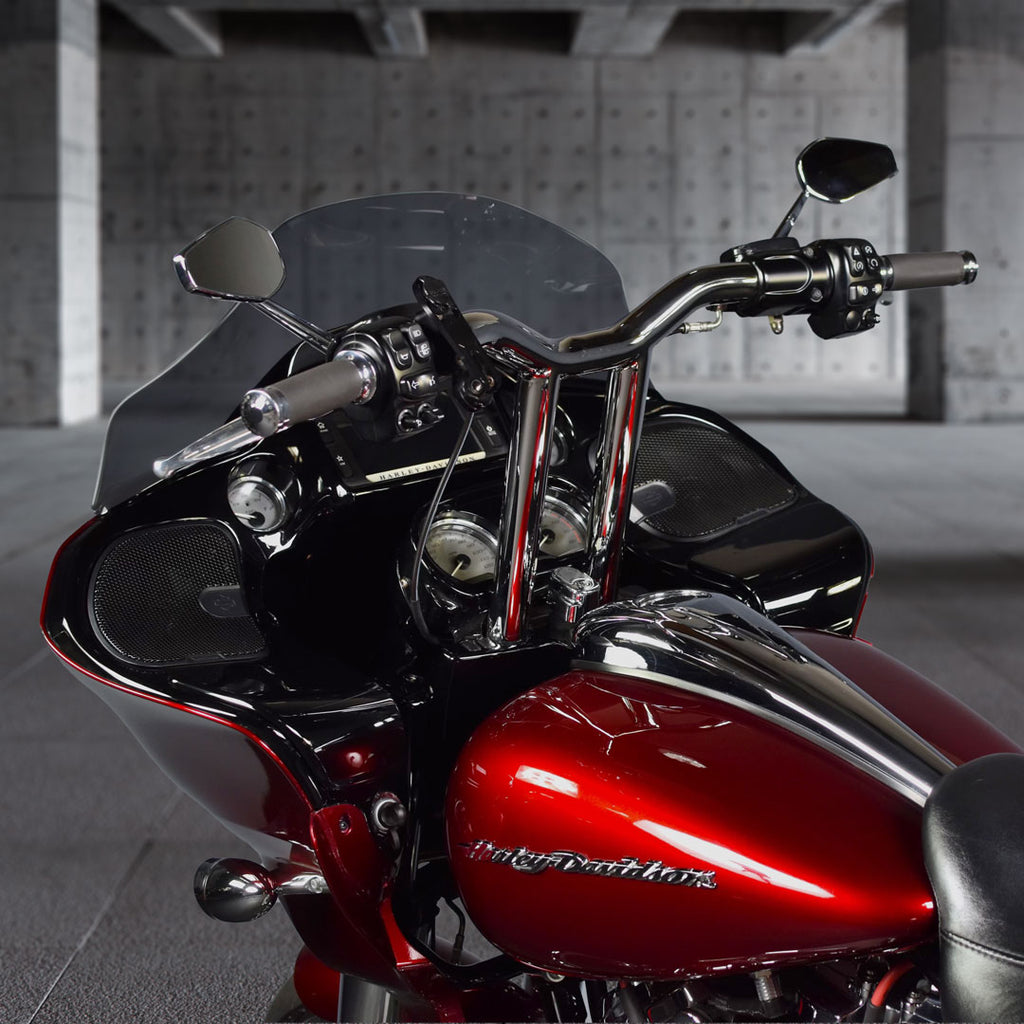 Pre-Wired 1.5 Diameter in Classic Chrome | Big Daddy MX T Bars for Road Glide 2015-2023 | Dominator Industries