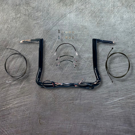 Tri Glide Complete All In One Miter Ape Hanger Kit (12" Gloss Black)