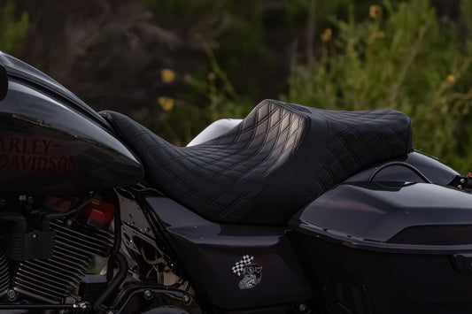 Standard Reach Double Diamond Stealth-Grip™ Premium 2-Up Saddle for the 2024-2026 Street Glide