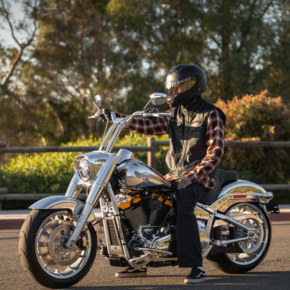 Low Bend Big Daddy 1.5 Pullback Riser &  Moto Bar Kit for 2025-2026 FAT BOY -  (Classic Chrome)