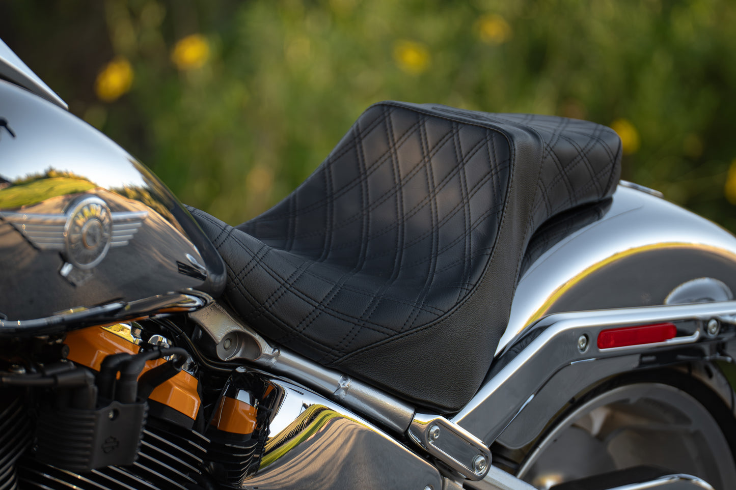 Double Diamond Stealth-Grip™ Premium 2-Up Saddles for 2018-2026 Fat Boy Models
