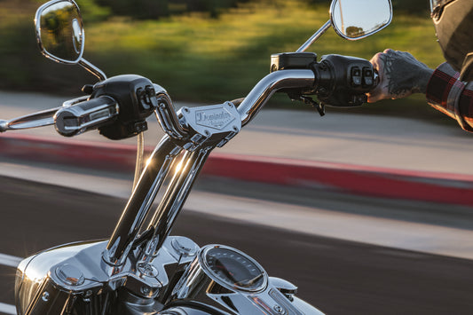 Low Bend Big Daddy 1.5 Pullback Riser &  Moto Bar Kit for 2025-2026 FAT BOY -  (Classic Chrome)