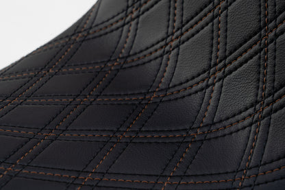 Bronze Stitch, Triple Diamond™, 2-Up Saddle & Diablo Sissy Bar with 100% Matching Triple Diamond™ Back Rest Pad! Fits 2020-2025 Low Rider S & ST