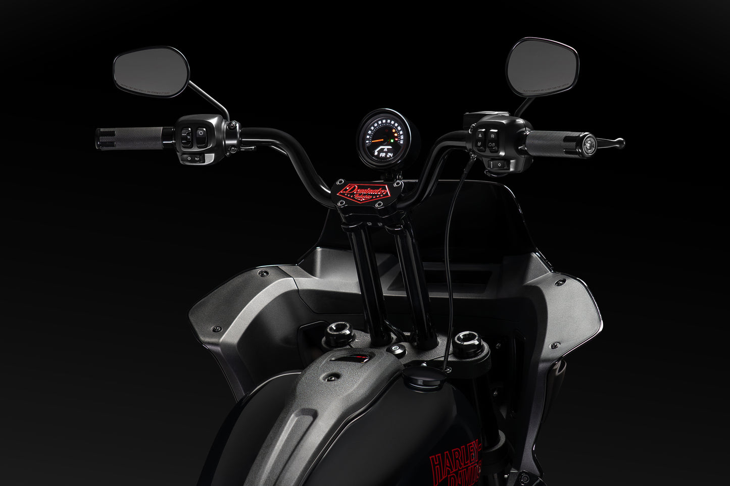 High Bend Moto Bar & Big Daddy 1.5 Pullback Riser Kit for 2024-2026 Road Glide (Gloss Black)