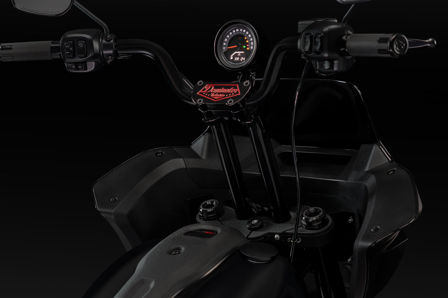 High Bend Moto Bar & Big Daddy 1.5 Pullback Riser Kit for 2024-2026 Road Glide (Gloss Black)