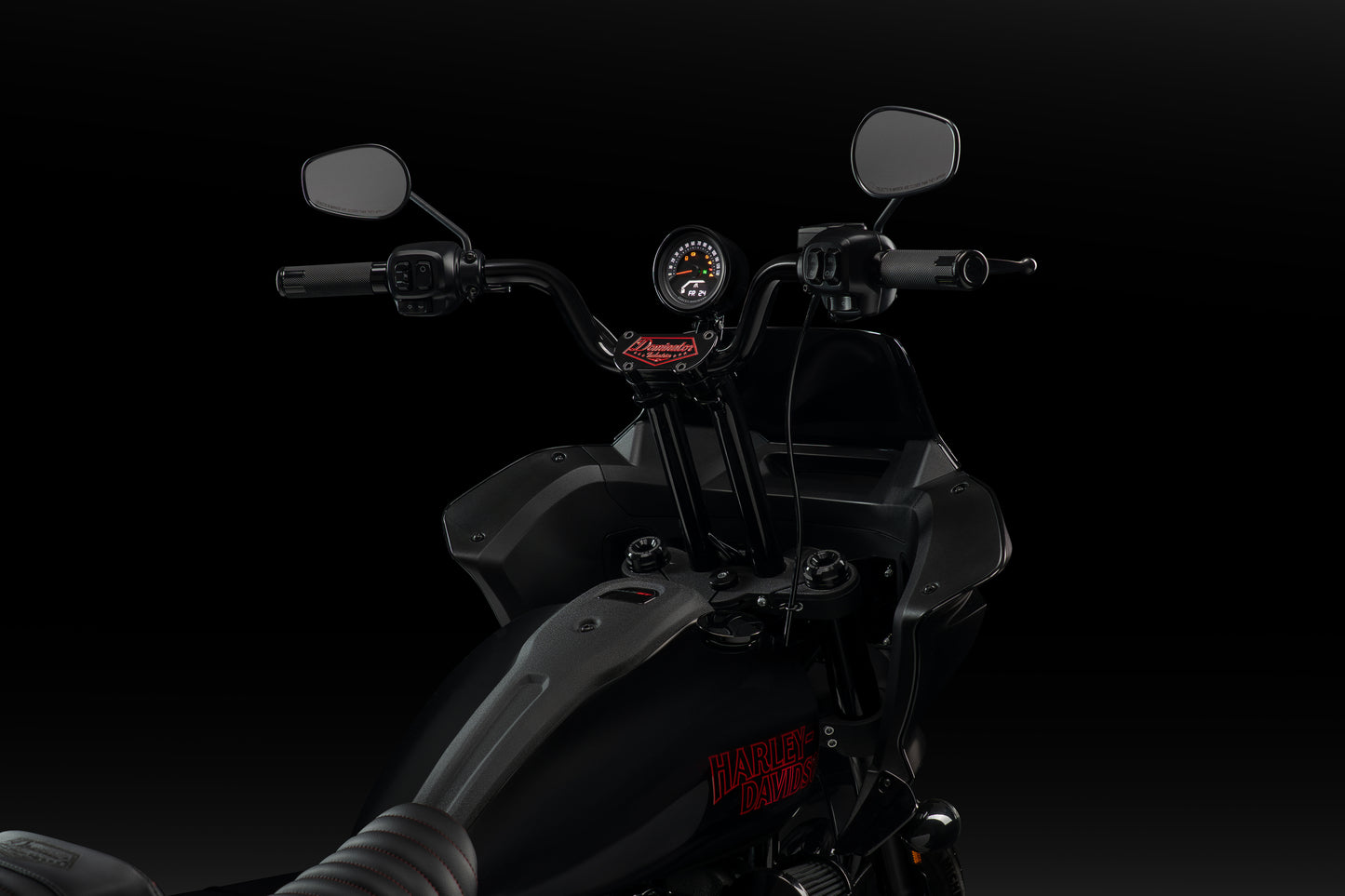 High Bend Moto Bar & Big Daddy 1.5 Pullback Riser Kit for 2024-2026 Road Glide (Gloss Black)