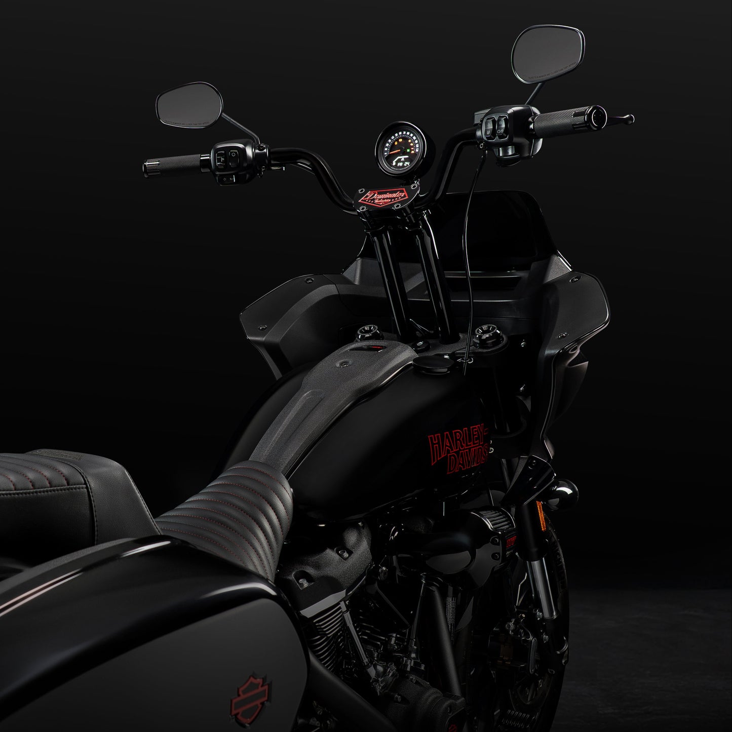 High Bend Moto Bar & Big Daddy 1.5 Pullback Riser Kit for 2024-2026 Road Glide (Gloss Black)