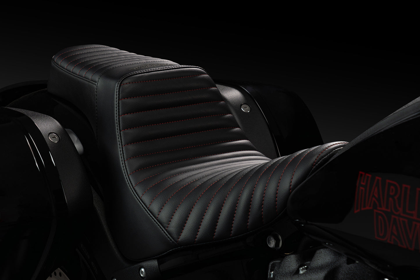 Red Stitch Tuck & Roll Stealth-Grip™ Premium 2-Up Saddle for 2020-2026 Low Rider S & ST