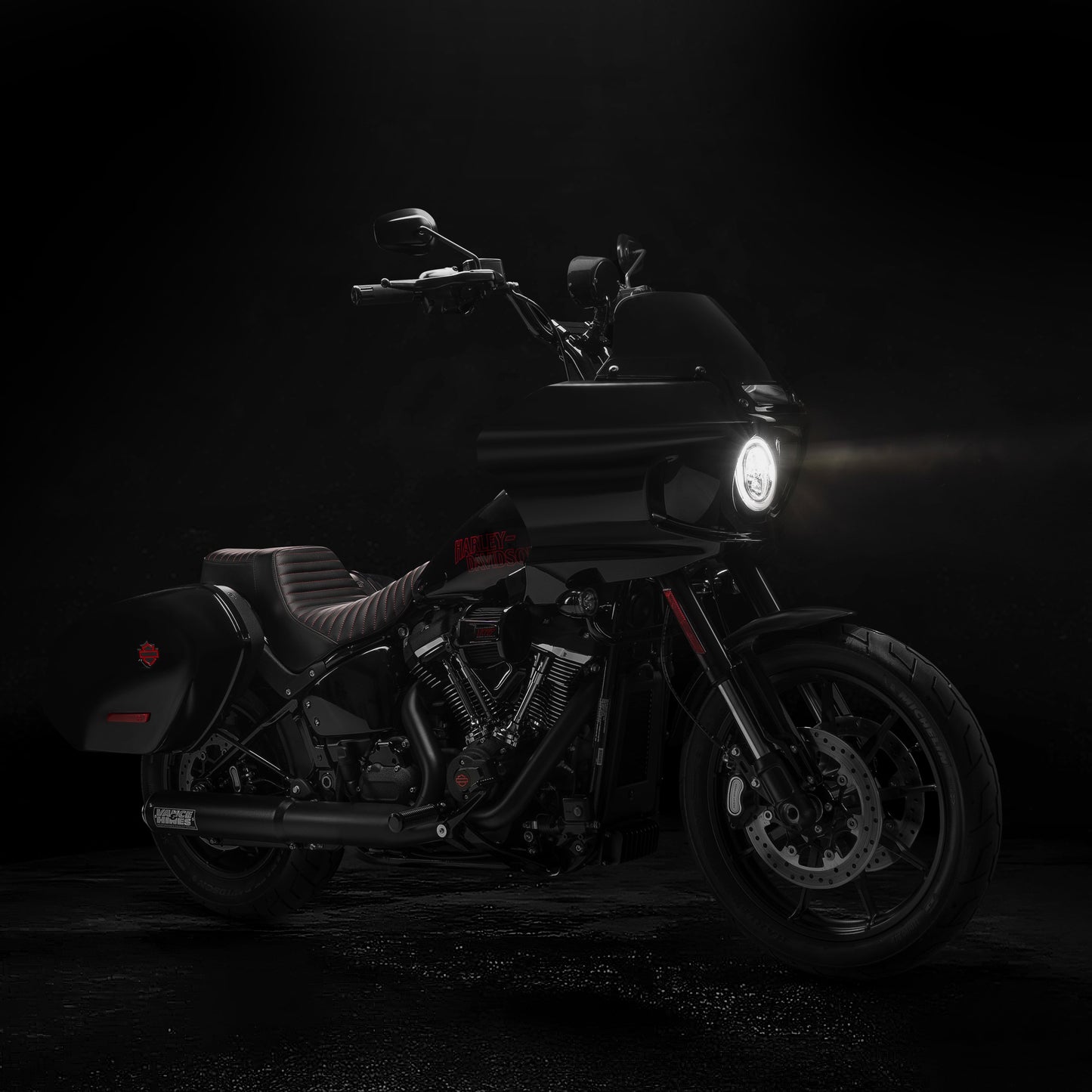 High Bend Moto Bar & Big Daddy 1.5 Pullback Riser Kit for 2024-2026 Road Glide (Gloss Black)