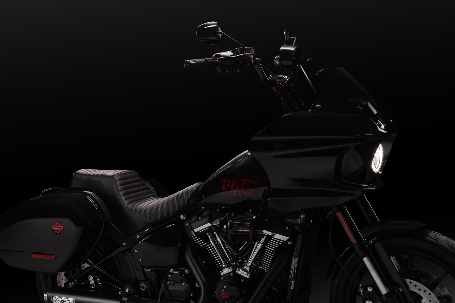 High Bend Moto Bar & Big Daddy 1.5 Pullback Riser Kit for 2024-2026 Road Glide (Gloss Black)