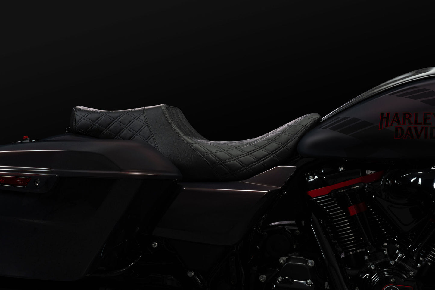 Standard Reach Double Diamond Stealth-Grip™ Premium 2-Up Saddle for the 2024-2026 Road Glide