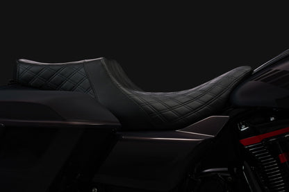 Standard Reach Double Diamond Stealth-Grip™ Premium 2-Up Saddle for the 2024-2026 Road Glide