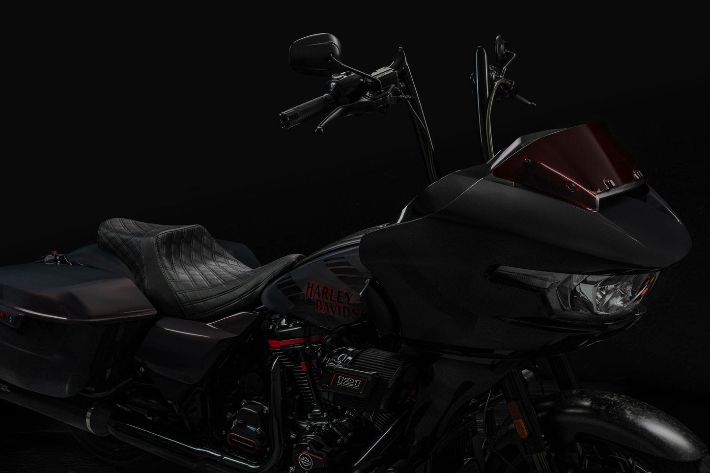 Standard Reach Double Diamond Stealth-Grip™ Premium 2-Up Saddle for the 2024-2026 Road Glide
