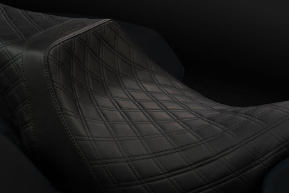 Standard Reach Double Diamond Stealth-Grip™ Premium 2-Up Saddle for the 2024-2026 Road Glide