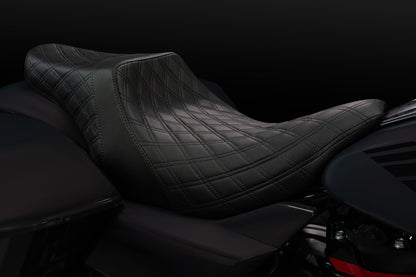 Standard Reach Double Diamond Stealth-Grip™ Premium 2-Up Saddle for the 2024-2026 Road Glide