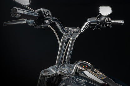 2025-2026 FAT BOY - Big Daddy 1.5 Pullback Riser & Low Bend Moto Bar Kit (Classic Chrome)