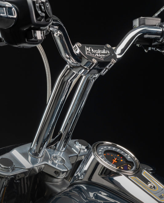 2025-2026 FAT BOY - Big Daddy 1.5 Pullback Riser & Mid Bend Moto Bar Kit (Classic Chrome)