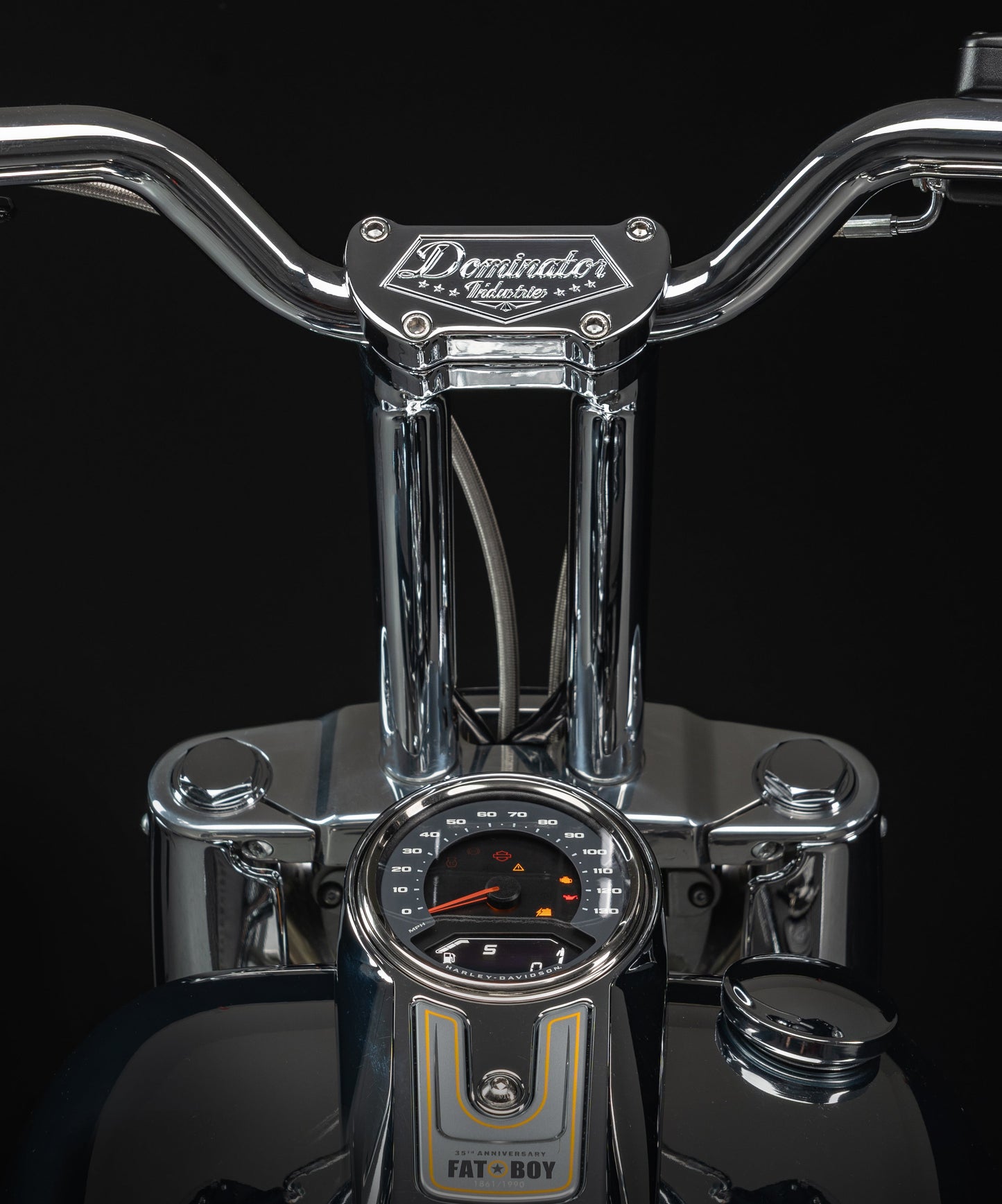 2025-2026 FAT BOY - Big Daddy 1.5 Pullback Riser & Low Bend Moto Bar Kit (Classic Chrome)