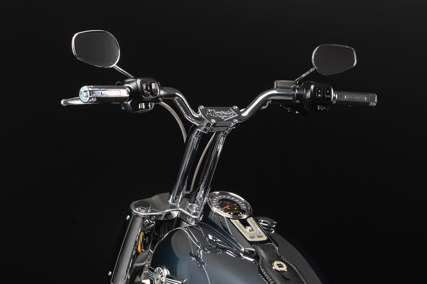 2025-2026 FAT BOY - Big Daddy 1.5 Pullback Riser & Low Bend Moto Bar Kit (Classic Chrome)