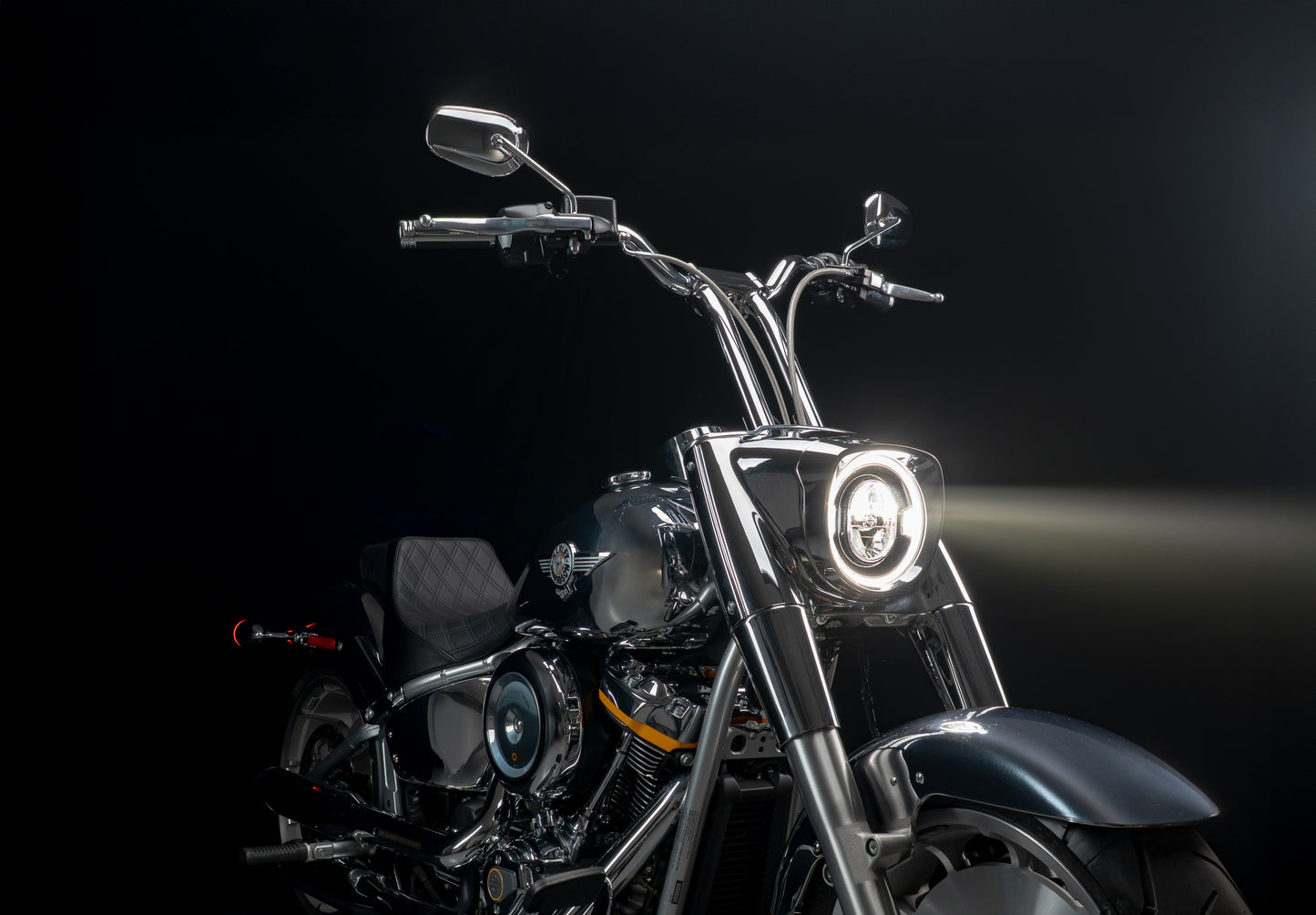 2025-2026 FAT BOY - Big Daddy 1.5 Pullback Riser & Low Bend Moto Bar Kit (Classic Chrome)