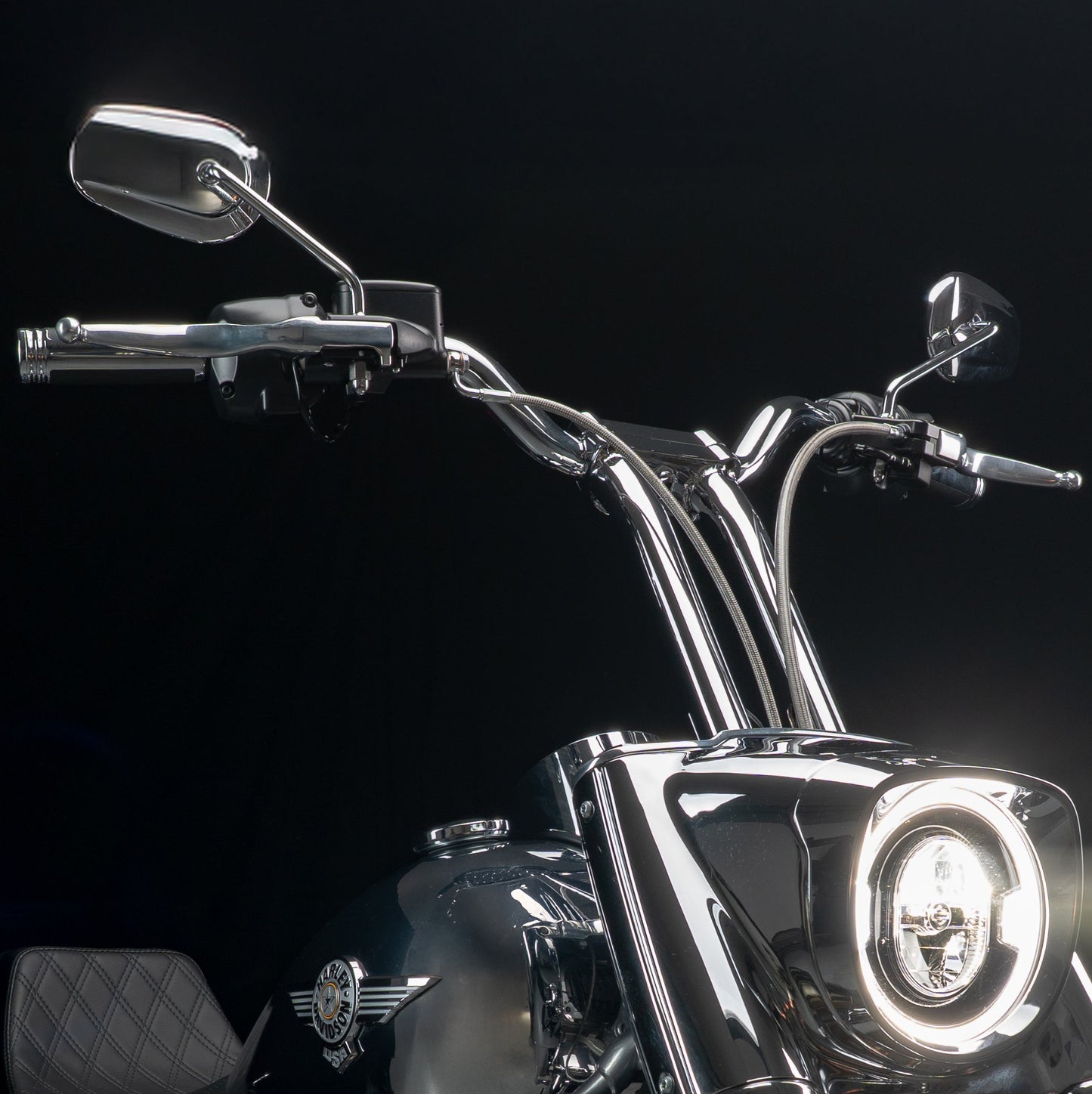 2025-2026 FAT BOY - Big Daddy 1.5 Pullback Riser & Low Bend Moto Bar Kit (Classic Chrome)