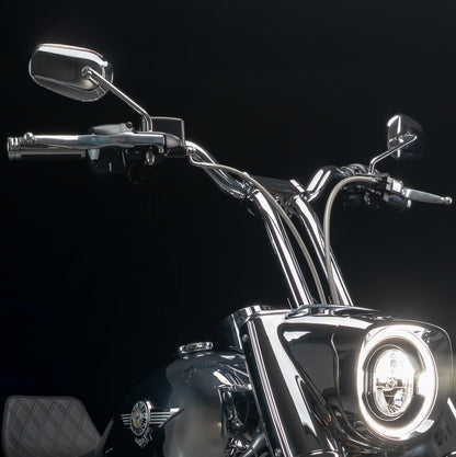 2025-2026 FAT BOY - Big Daddy 1.5 Pullback Riser & Low Bend Moto Bar Kit (Classic Chrome)