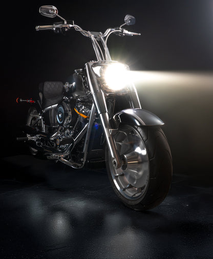 2025-2026 FAT BOY - Big Daddy 1.5 Pullback Riser & Low Bend Moto Bar Kit (Classic Chrome)