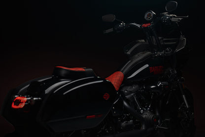 Red & Black Stealth-Grip™ Premium 2-Up Double Diamond Saddle for 2009-2023 Touring Models