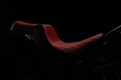 Red & Black Stealth-Grip™ Premium 2-Up Double Diamond Saddle for 2009-2023 Touring Models