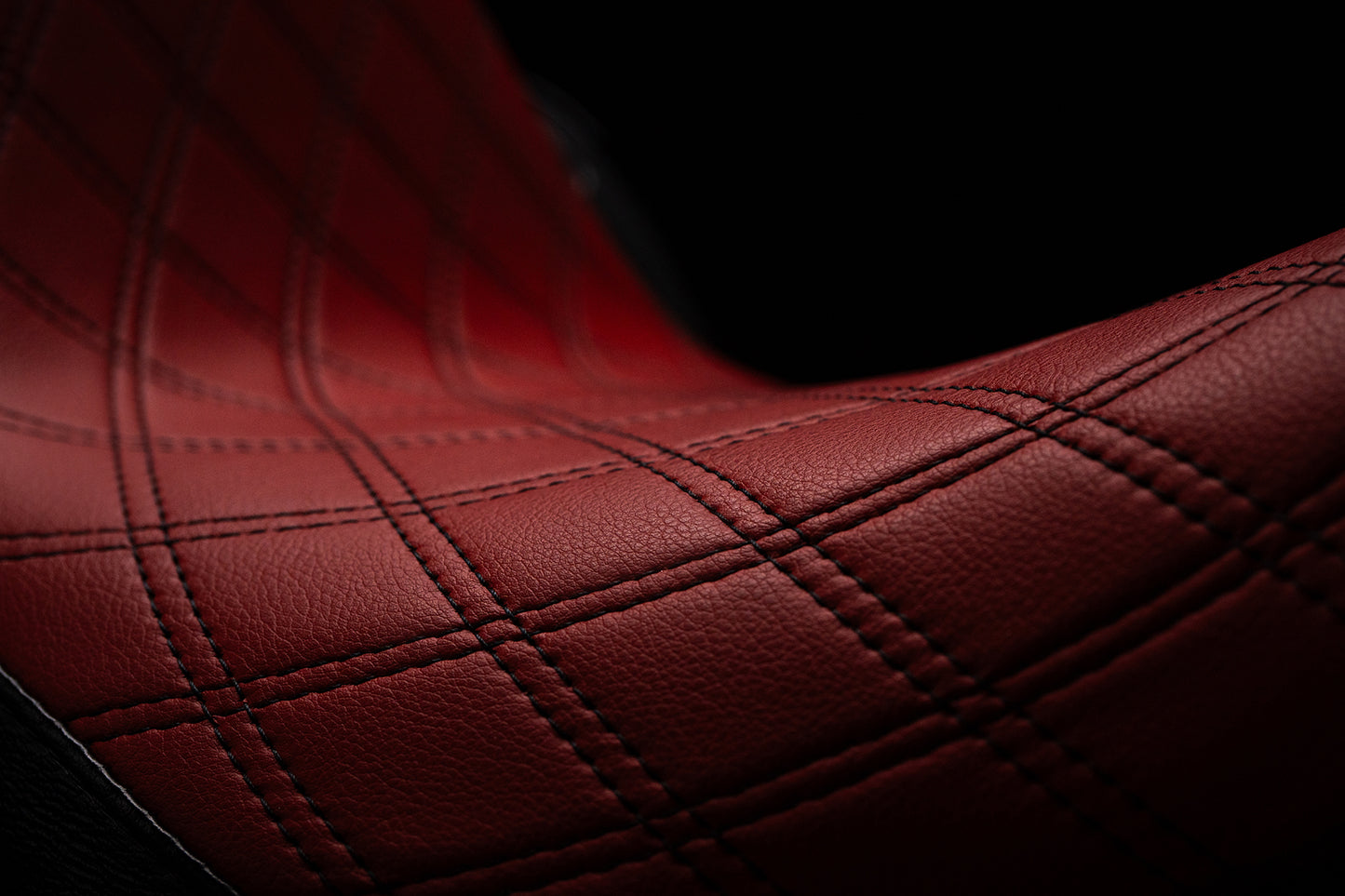 Red & Black Stealth-Grip™ Premium 2-Up Double Diamond Saddle for 2009-2023 Touring Models