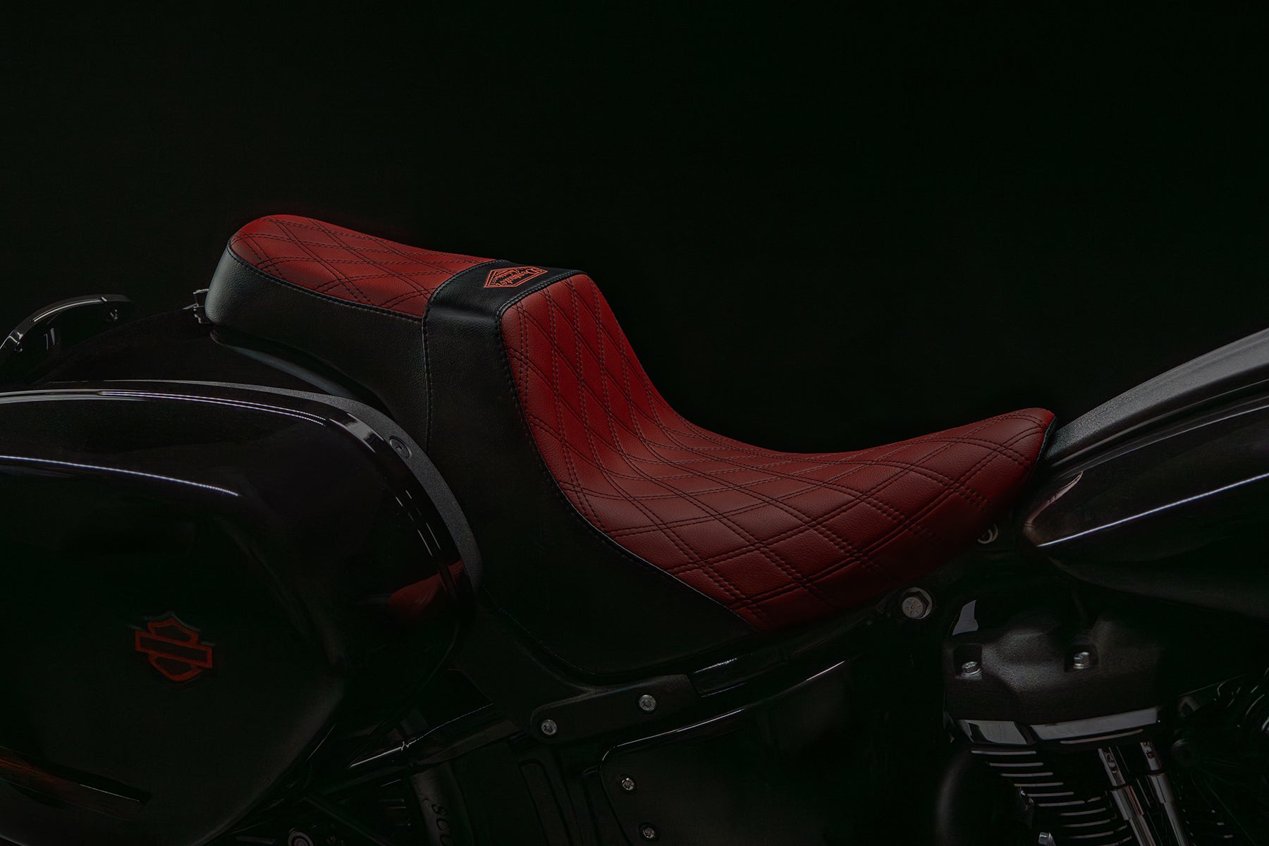 Red & Black Stealth-Grip™ Premium 2-Up Double Diamond Saddle for