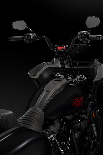 High Bend Moto Bar & Big Daddy 1.5 Pullback Riser Kit for 2024-2026 Road Glide (Gloss Black)
