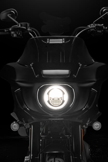 High Bend Moto Bar & Big Daddy 1.5 Pullback Riser Kit for 2024-2026 Road Glide (Gloss Black)