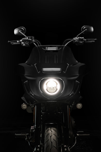 High Bend Moto Bar & Big Daddy 1.5 Pullback Riser Kit for 2024-2026 Road Glide (Gloss Black)