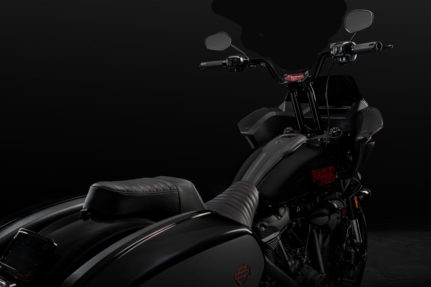 High Bend Moto Bar & Big Daddy 1.5 Pullback Riser Kit for 2024-2026 Road Glide (Gloss Black)