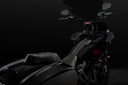High Bend Moto Bar & Big Daddy 1.5 Pullback Riser Kit for 2024-2026 Road Glide (Gloss Black)