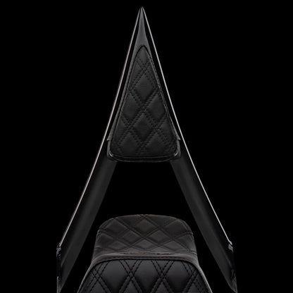 Redesigned 2024-2026 Touring Seat & Sissy Bar Combo, Our Stealth-Grip™ Double Diamond 2-Up Saddle combined with our Diablo Sissy Bar with 100% Matching Double Diamond Backrest Pad!