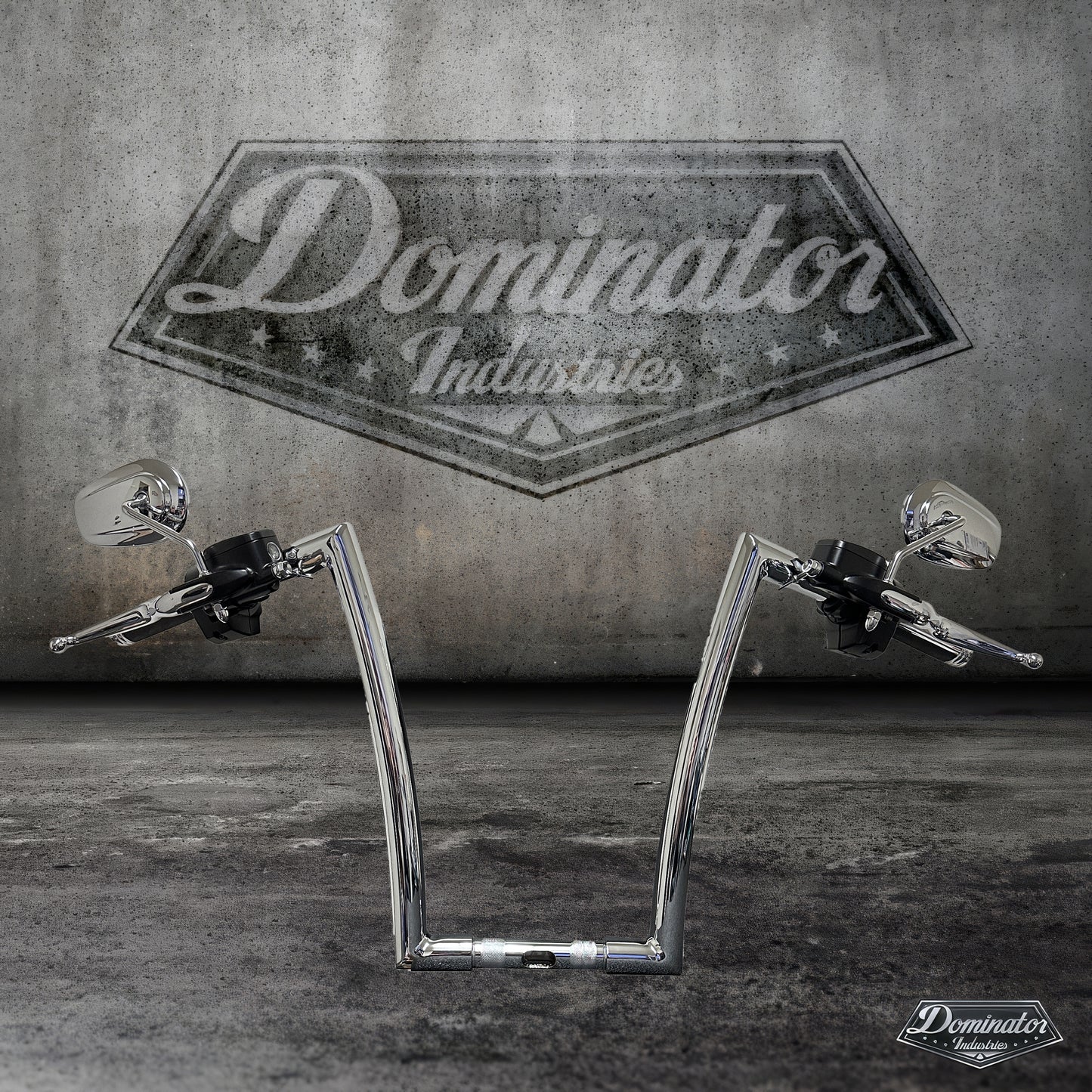 Miter Cut Ape Hanger Bars, 1 1/4 Inch Diameter, 14 Inch Rise, Classic Chrome