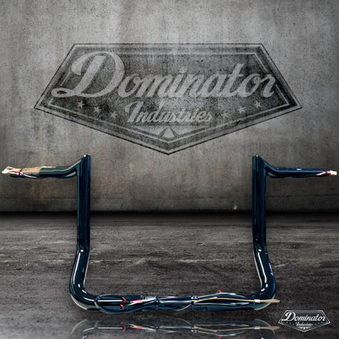 Dominator Industries 1 1/4 Inch Road Glide Meathook Ape Hanger Handlebars,  10 Inch Rise, Gloss Black Compatible With 2015-2019 Road Glides 