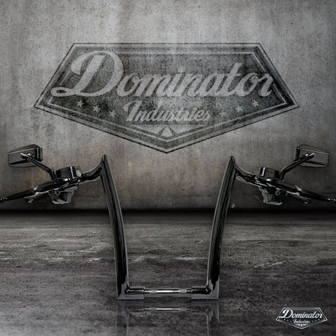 Dominator Industries 1 1/4 Inch Road Glide Meathook Ape Hanger Handlebars, 10  Inch Rise, Gloss Black Compatible With 2015-2019 Road Glides 