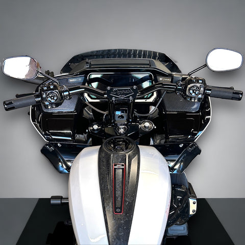 Dominator Pullback Riser & 1 1/4 Moto Bar combination for 2023 CVO & 2024 Road Glide Models (Gloss Black)